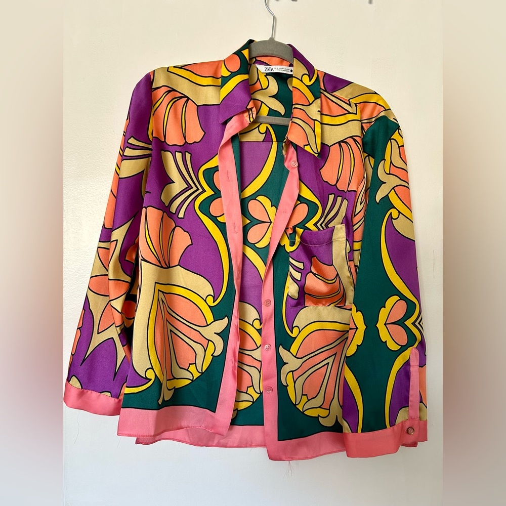Zara Multi-Colored Long Sleeve Shirt